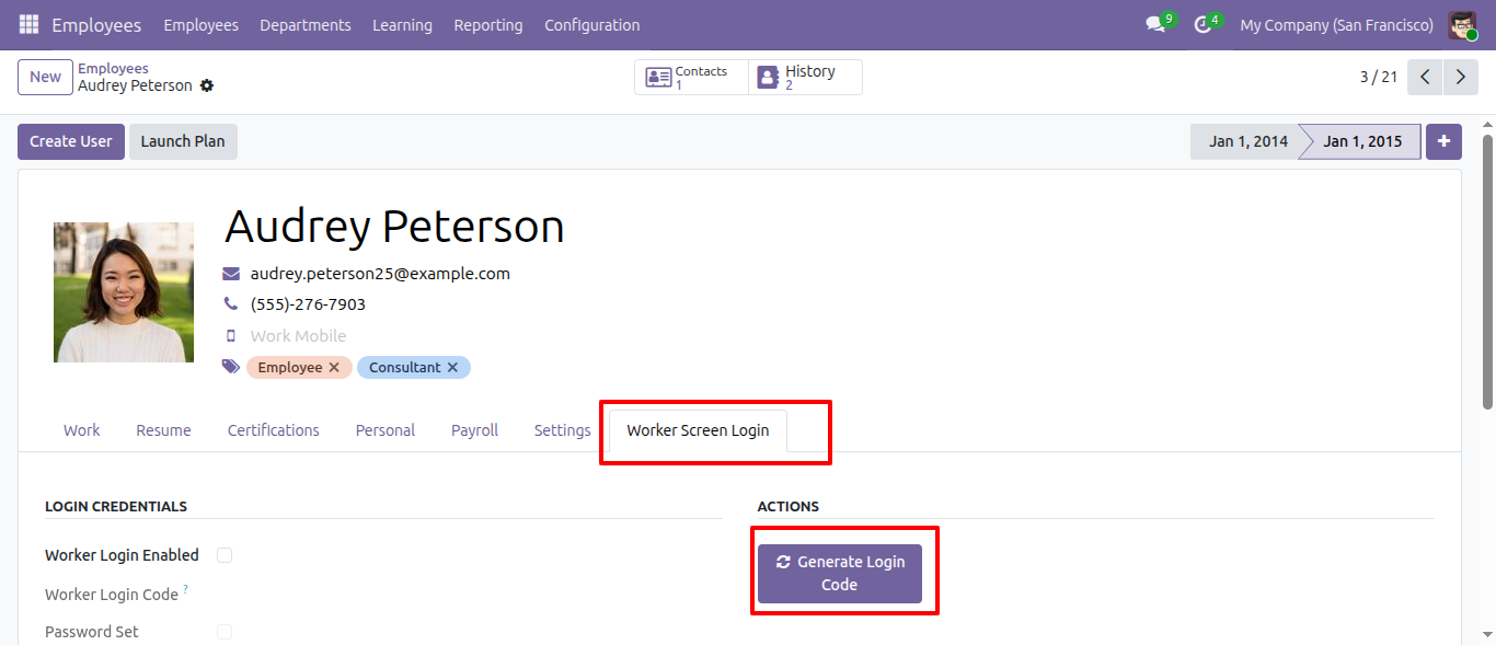 Worker Login Credentials Setup